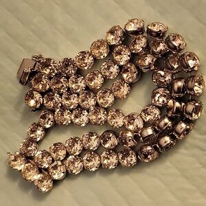 RARE ORIGINAL EISENBERG (NOT ICE) STERLING  RHINESTONE 3ROW BRACELET